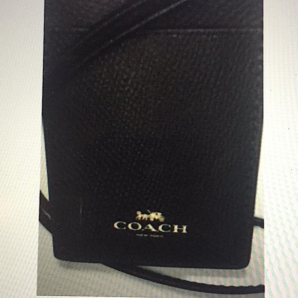 (UNISEX) COACH - ID LANYARD BLACK LEATHER (NWT) - Picture 10 of 15